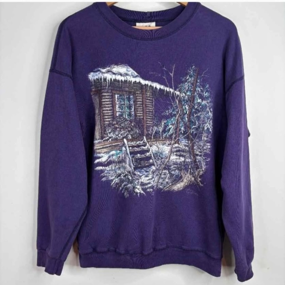 Northern Reflections Purple Cabin Scene